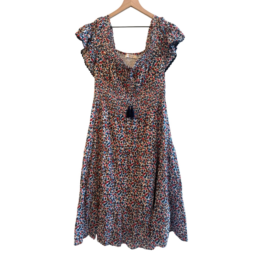 Tory Burch Multicolor Floral Midi Dress Size S
